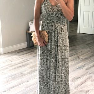 Green & White Maxi Dress